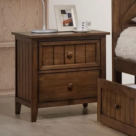 Rustic Night Stand with Plank Panels